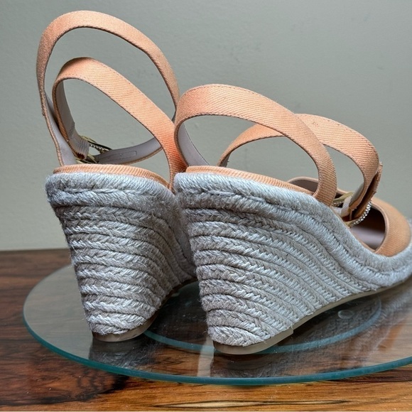 STUART WEITZMAN Mykonos canvas wedge espadrilles - orange mango - size 9 - Picture 9 of 15
